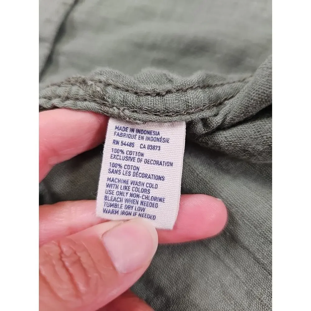 American Eagle Shirt Womens Medium Green Button Front Outdoor Hiking Gorpcore - Picture 5 of 7